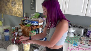 Naughty Lily Adams gives a blowjob and gets fucked nearly parson
